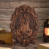 Madonna and Child Wooden Carving -- Gilt Carving Craftsmanship, Carrying the Light of Faith