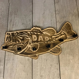 Father's Day Gift - Wood Bass Fishing Rod Holder