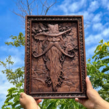 Natural Ash Magician Wood Carving Artwork - BGCOPPER