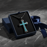 Navy blue box with ribbon - marble