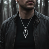 Outdoor forest leather jacket overcast