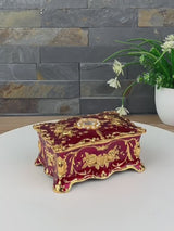 European vintage rose pattern zinc alloy jewelry box desktop ornament