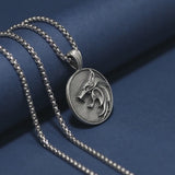 Pure Tin White Wolf Necklace - Witcher Medallion & Amulet