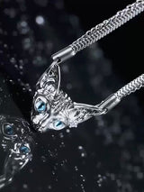 Cat Head Design Double Layer Pendant Necklace