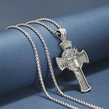 Sterling Pewter/S925K Silver Jesus Cross Necklace
