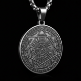 Vintage Titanium Seven Archangel's Seal Pendant - Amulet against evil eyes, curses, spells