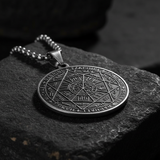Vintage Titanium Seven Archangel's Seal Pendant - Amulet against evil eyes, curses, spells