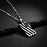 Silver Black White Flag on Dark Slate