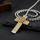 Silver Gold Cross - Slate