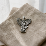 S925K Silver Saint Michael Pendant: Courage in the Heart