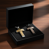Two Cross Pendants - Black Gift Box