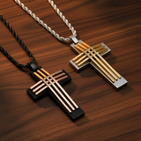 Two Cross Pendants - Walnut Candlelight