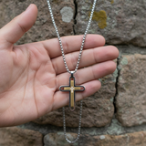 Two-Tone Cross - Stone Church Wall