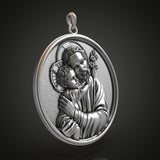 Joseph Holding Jesus S925K Sterling Silver Pendant Necklace - BGCOPPER