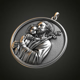 Joseph Holding Jesus S925K Sterling Silver Pendant Necklace - BGCOPPER
