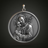 Joseph Holding Jesus S925K Sterling Silver Pendant Necklace - BGCOPPER