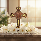 Virgin Mary Cross - Easter Morning Lilies