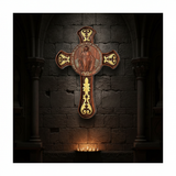 Virgin Mary Cross - Stone Church Candlelight