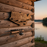Wood Bass Fishing Rod Holder detail photo 1 for wood home decor display