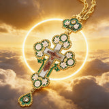 Orthodox Sacred Jesus Crucifix: A Rich Tapestry of Faith - design detail