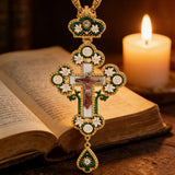 Orthodox Sacred Jesus Crucifix: A Rich Tapestry of Faith - design detail