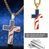 GOD BLESS AMERICA-AMERICAN FLAG CRUCIFIX - BGCOPPER