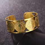 Saint Benedict Open Adjustable Medal Bracelet - BGCOPPER