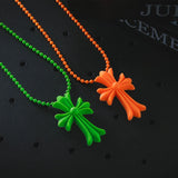 Retro Colorful 20th Anniversary Tokyo Aoyama Limited Colorful Cross Necklace - BGCOPPER