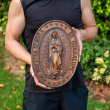 Retro Color Our Lady of Guadalupe Wood Carving -The patron saint of Mexico, America and unborn children - BGCOPPER