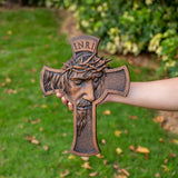 Jesus Holy Crown of Thorns Wood Cross, Christ delivered us from the curse of sin - BGCOPPER