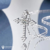 S925 Moissanite 50 Points D Color Cross Necklace-Christmas Gift - BGCOPPER