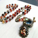Natural Agate Rosary - Chaplet of the Seven Sorrows - BGCOPPER