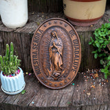 Retro Color Our Lady of Guadalupe Wood Carving -The patron saint of Mexico, America and unborn children - BGCOPPER