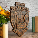 I Am a Veteran Wood Carving wall decoration - Best Veterans Day Gift - BGCOPPER