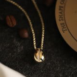 Sterling Silver Coffee Bean Necklace, Coffee Lover Gift - BGCOPPER