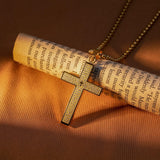 Stainless Steel Lord's Prayer Cross Necklace - BGCOPPER