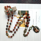 Natural Agate Rosary - Chaplet of the Seven Sorrows - BGCOPPER