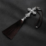 Crystal Diamond Car Rearview Mirror Cross Pendant - BGCOPPER