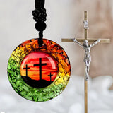 Colored Glaze Necklace - Faith is pure as crystal - BGCOPPER