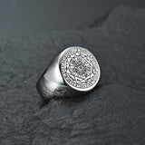 Vintage Titanium Seven Archangel Signet Ring - Amulet Against Evil Eyes, Curses, Spells - BGCOPPER