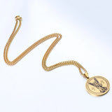 ST.Michael Archangel Stainless Steel Round Necklace - BGCOPPER