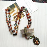 Natural Agate Rosary - Chaplet of the Seven Sorrows - BGCOPPER