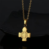 Saint Benedict Medal Cross Necklace - BGCOPPER