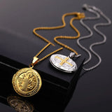 Saint Benedict Medal Photo Locket Necklace - BGCOPPER