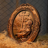 Jesus Hill Garden Prayer Plaque Wood Carving - BGCOPPER