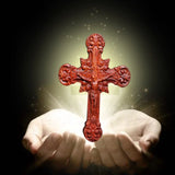 Handmade Blood Sandalwood Jesus Cross Necklace - BGCOPPER