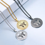 ST.Michael Archangel Wings Round Necklace - BGCOPPER