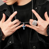 Stunning Diamond-Set Titanium Cross Necklace - BGCOPPER