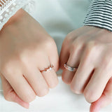 Couples Antlers Matching Promise Ring in Sterling Silver - BGCOPPER