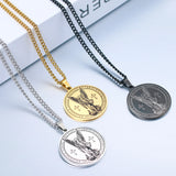 ST.Michael Archangel Stainless Steel Round Necklace - BGCOPPER